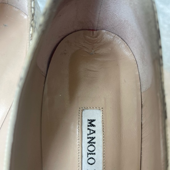 Gorgeous EU 40.5 cream snakeskin Manolos! 100cm heel - Picture 5 of 5
